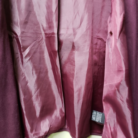 Womens Burgandy Lapel  Long Sleeve Jacket - Picture 5 of 5